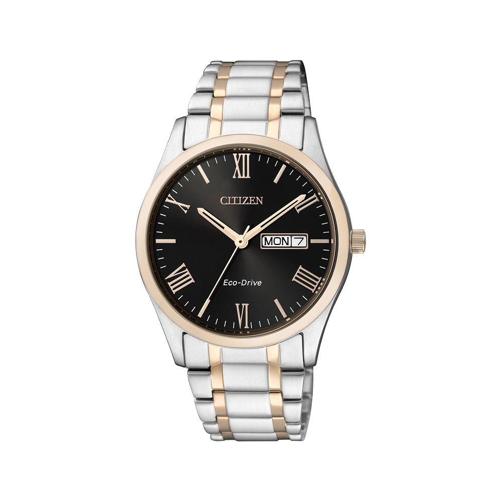 CITIZEN 羅馬假期光動能時尚腕錶(BM8504-54E)-黑x雙色版/37mm