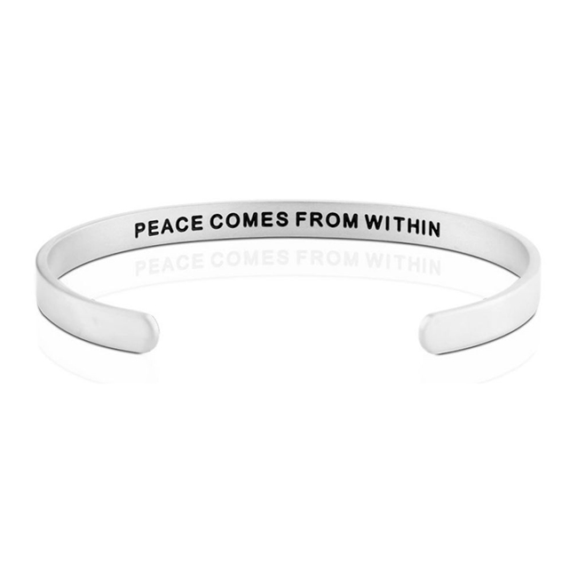 MANTRABAND Peace Comes From Within寧靜來自內心銀寬版男款