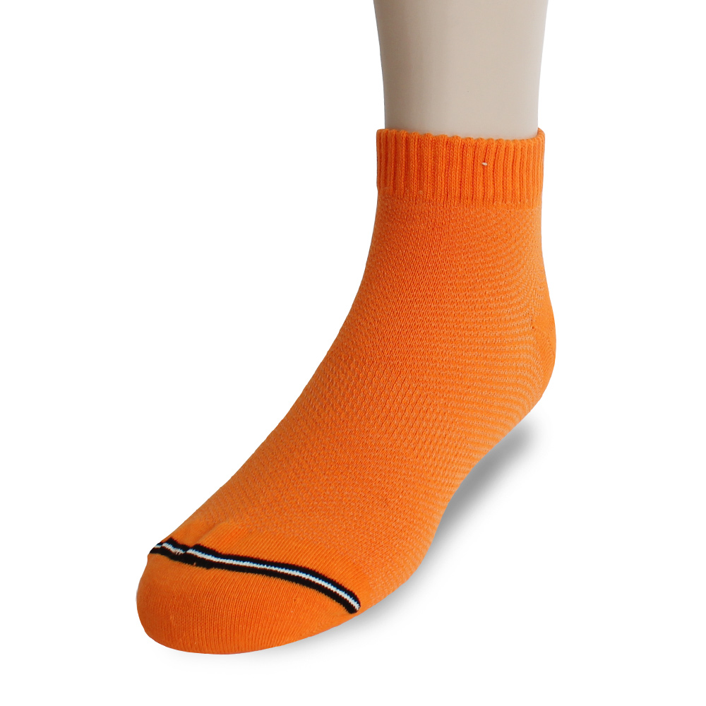 裕發 90°直角不滑落透氣網孔船型襪(25~28cm)3入-橘