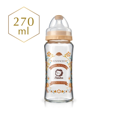 小獅王辛巴 蘿蔓晶鑽寬口葫蘆玻璃大奶瓶(270ml)-3色可選