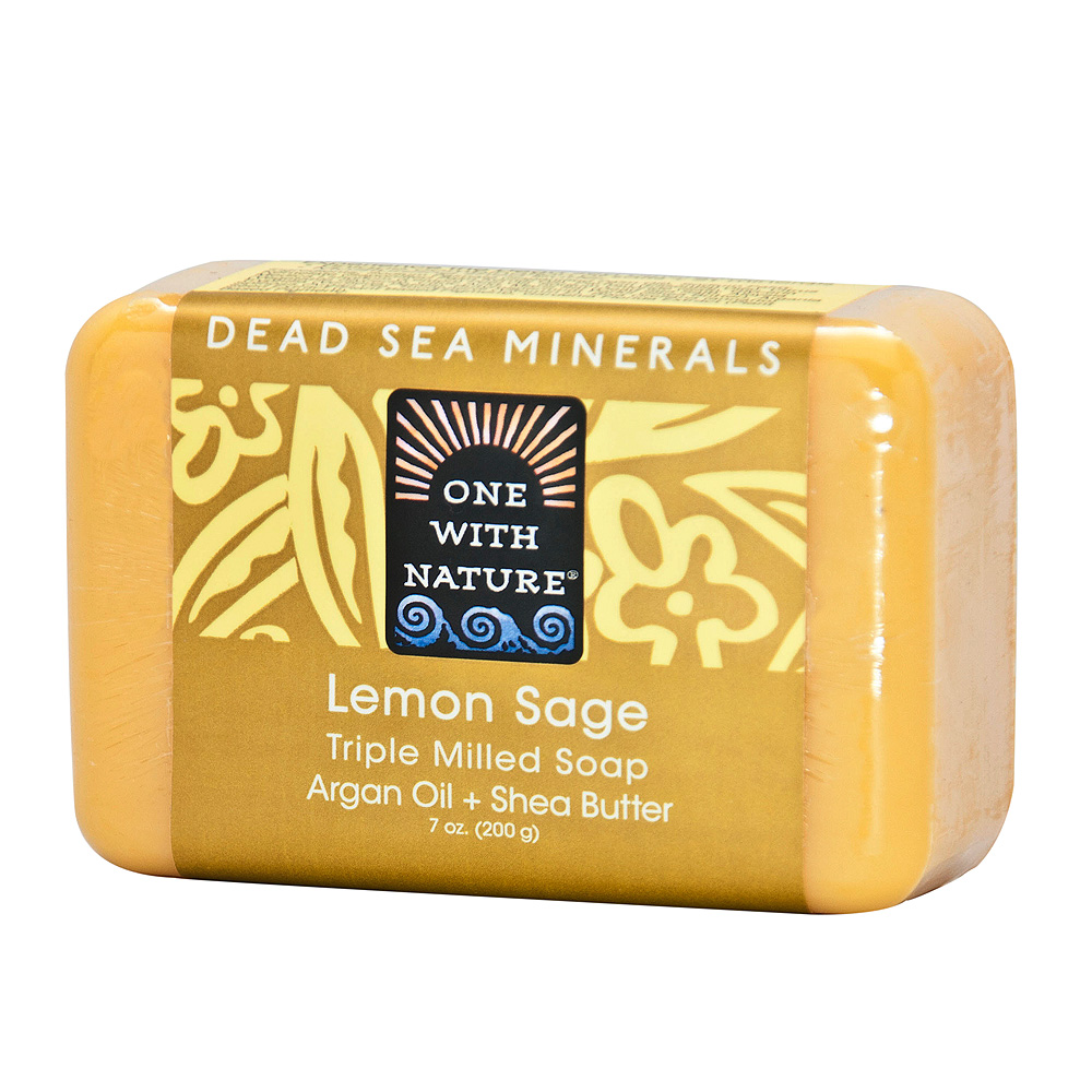 美國One With Nature死海礦物皂-檸檬鼠尾草Lemon Soap