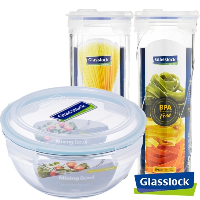 Glasslock多功能玻璃保鮮瓶 - 輕食3件組
