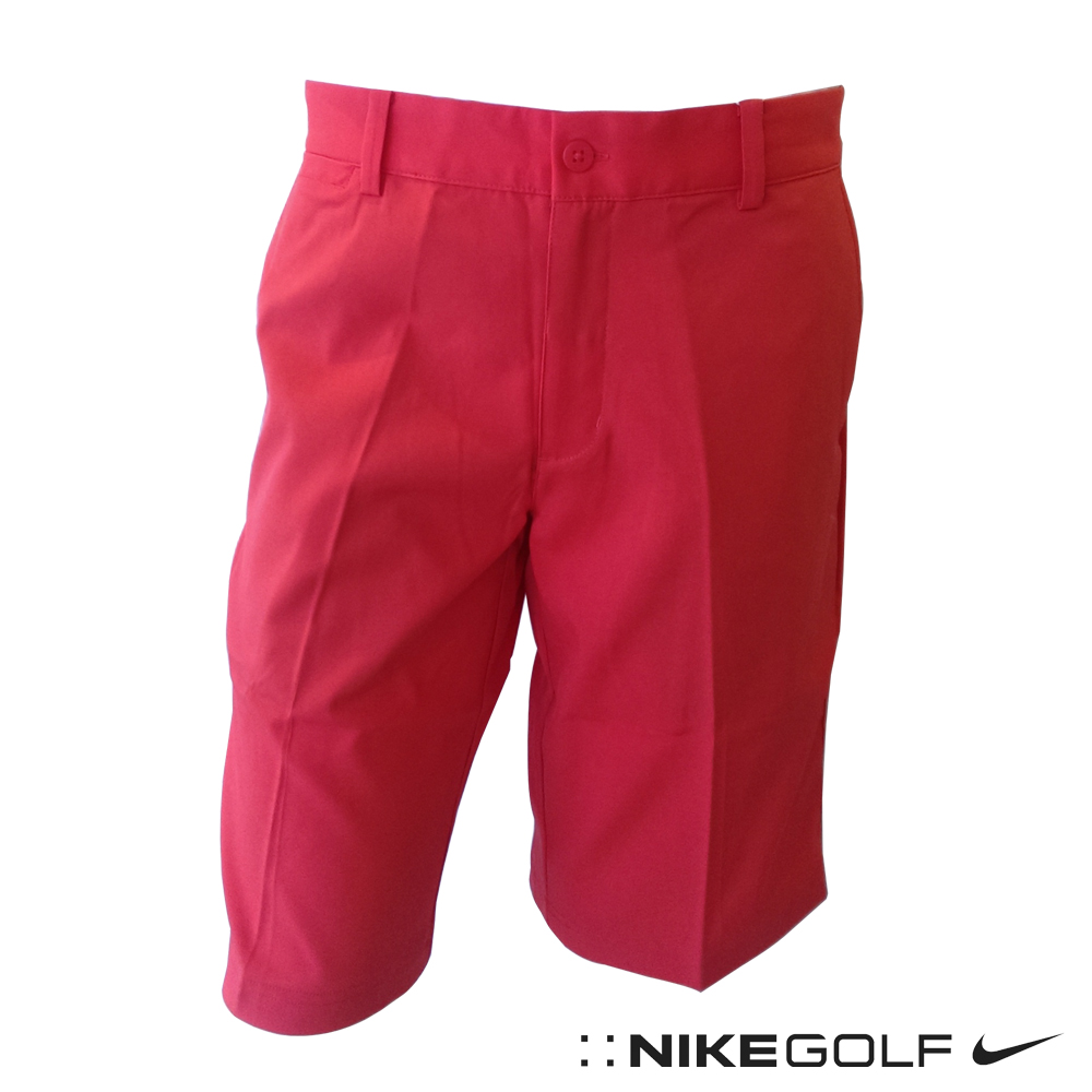 Nike Golf 休閒排汗素面短褲-紅639805-647