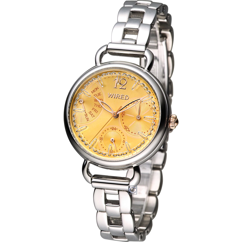 WIRED f 香氛日和時尚腕錶(AN7027X1)-澄黃/30mm