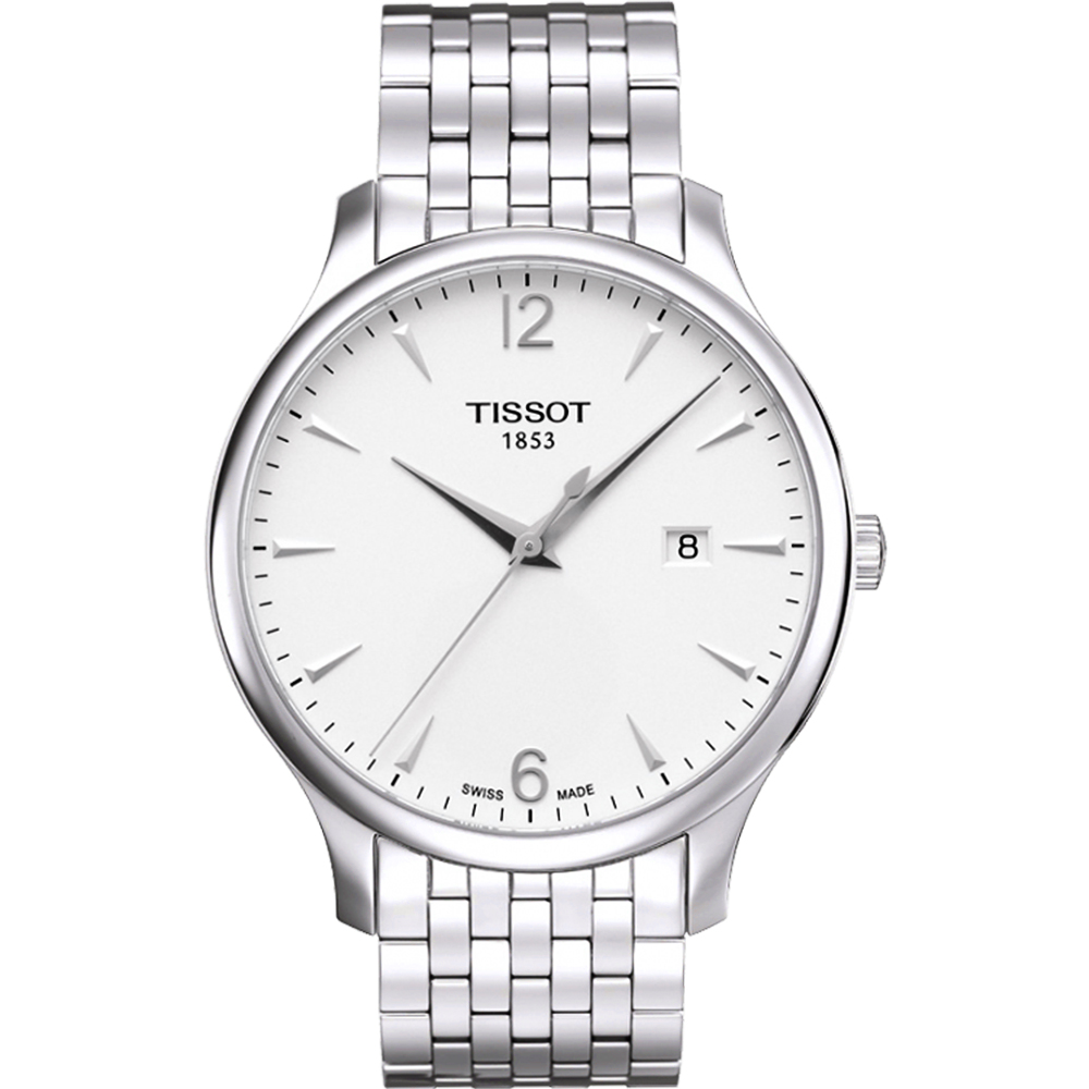 TISSOT 天梭 官方授權 Tradition 經典復刻大三針腕錶-銀/42mm T0636101103700