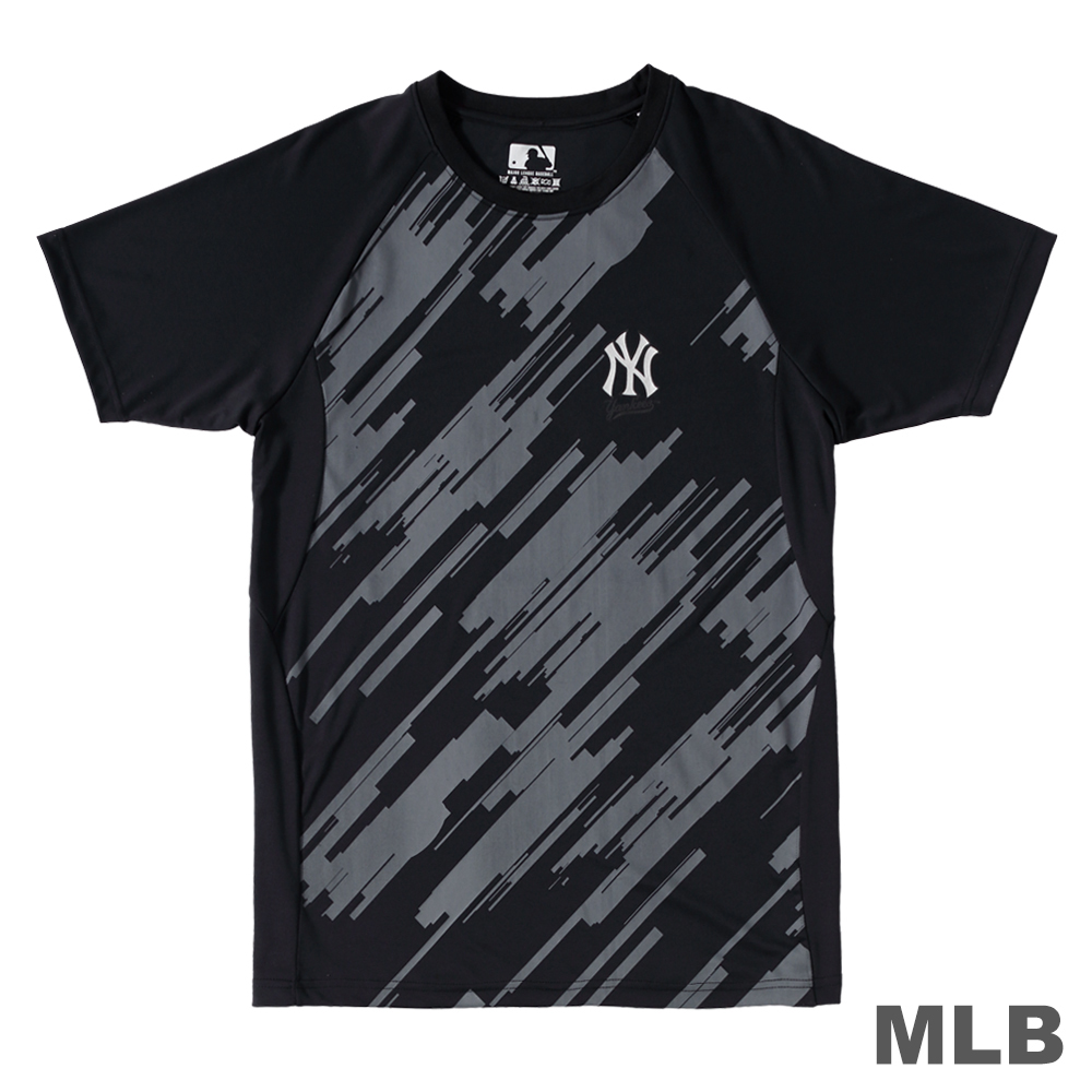 MLB-紐約洋基隊科技感印花快排T恤-黑 (男)