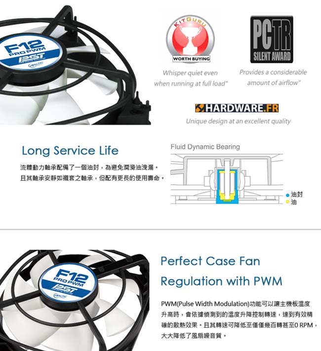 【ARCTIC】F12 Pro PWM PST 懸吊式PWM散熱風扇