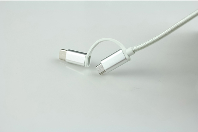 PESTON 二合一 Type C & MICRO USB 充電線 傳輸線 鋁合金接頭