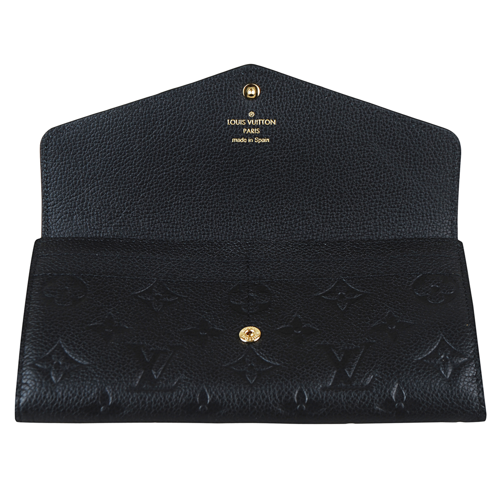 Louis Vuitton Black Monogram Empreinte Sarah Wallet M61182 For