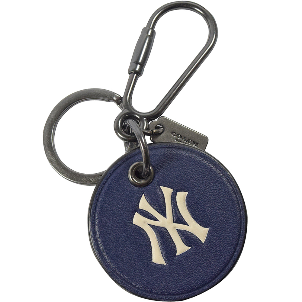 COACH MLB聯名系列紐約洋基隊圓形鑰匙圈