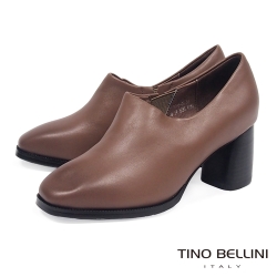 Tino Bellini 極簡原色全真皮高跟踝靴