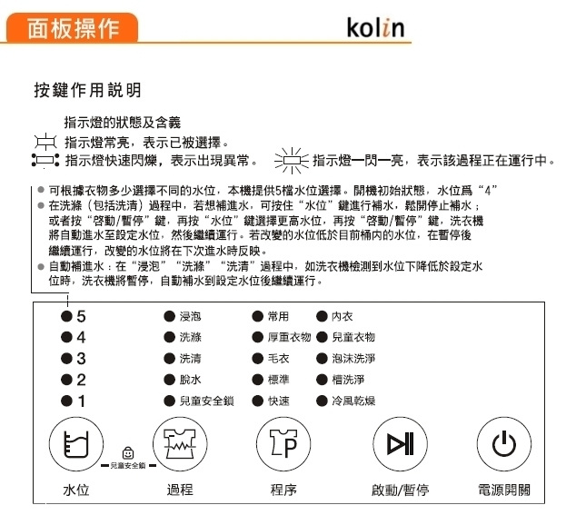 KOLIN歌林 8KG 定頻直立式洗衣機 BW-8S01 灰色