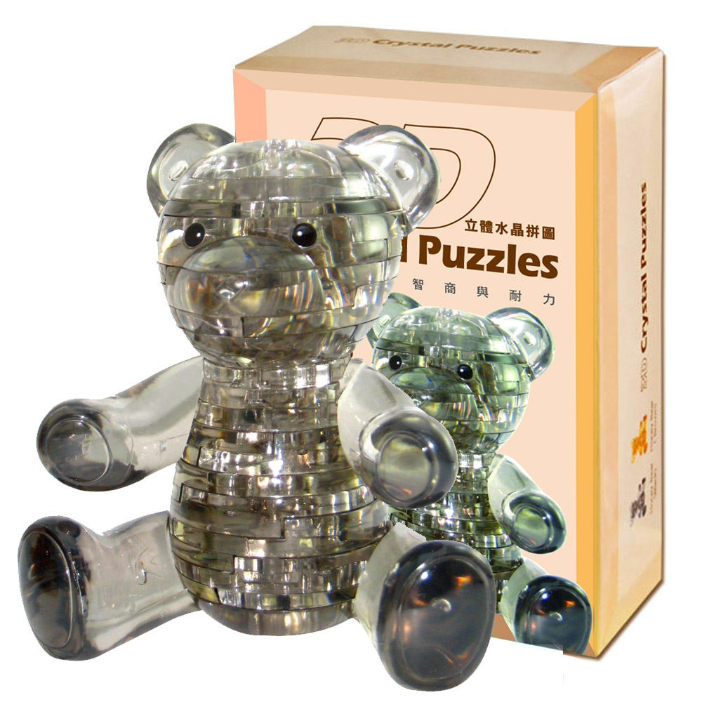 甜蜜小熊-黑色 3D Crystal Puzzles 立體水晶拼圖(8cm系列-41片)