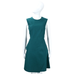 Max Mara-SPORTMAX 綠色拼接設計羊毛無袖洋裝
