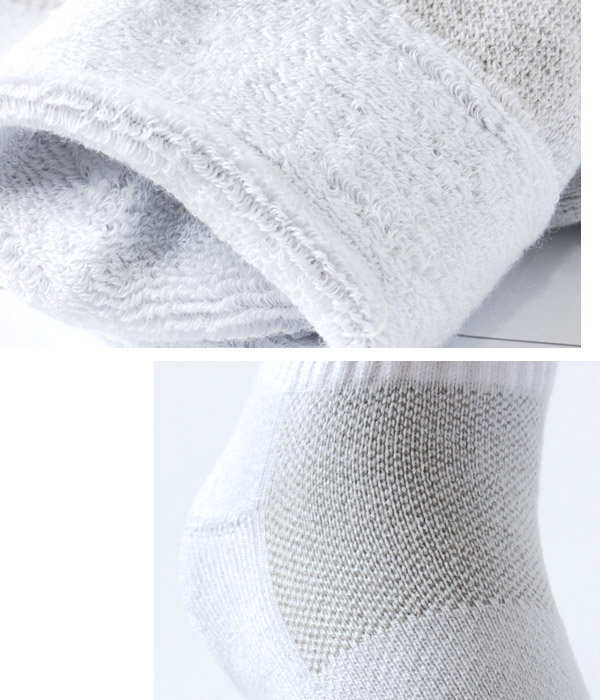 機能型運動短襪 (吉泉A103白色) 銀纖維鍺纖維雙機能紗 厚底款2雙入