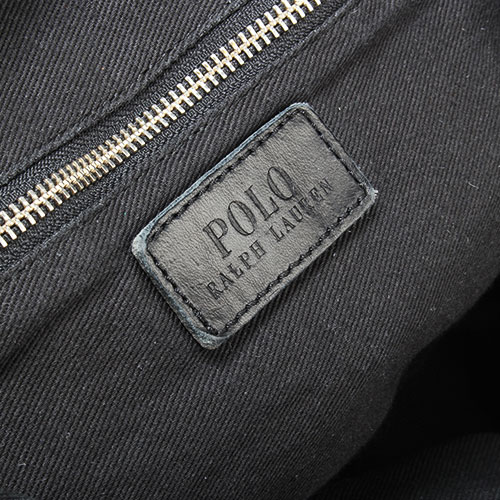 RALPH LAUREN POLO 經典大馬刺繡LOGO帆布後背包-黑色