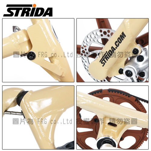 STRiDA 速立達 16吋LT折疊碟剎單車(三角形單車)-奶油色
