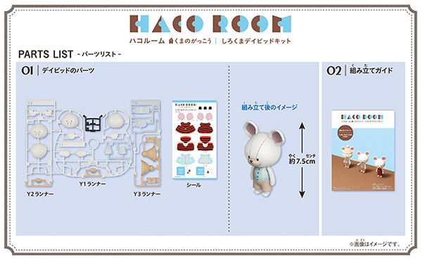 BANDAI 組裝模型 Haco Room 小熊學校 白色熊熊人物組
