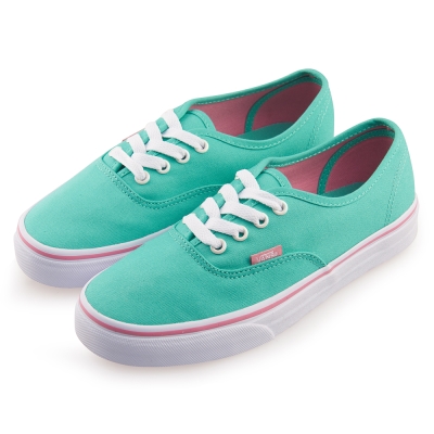 (女)VANS Authentic 經典素色4孔休閒鞋*綠色