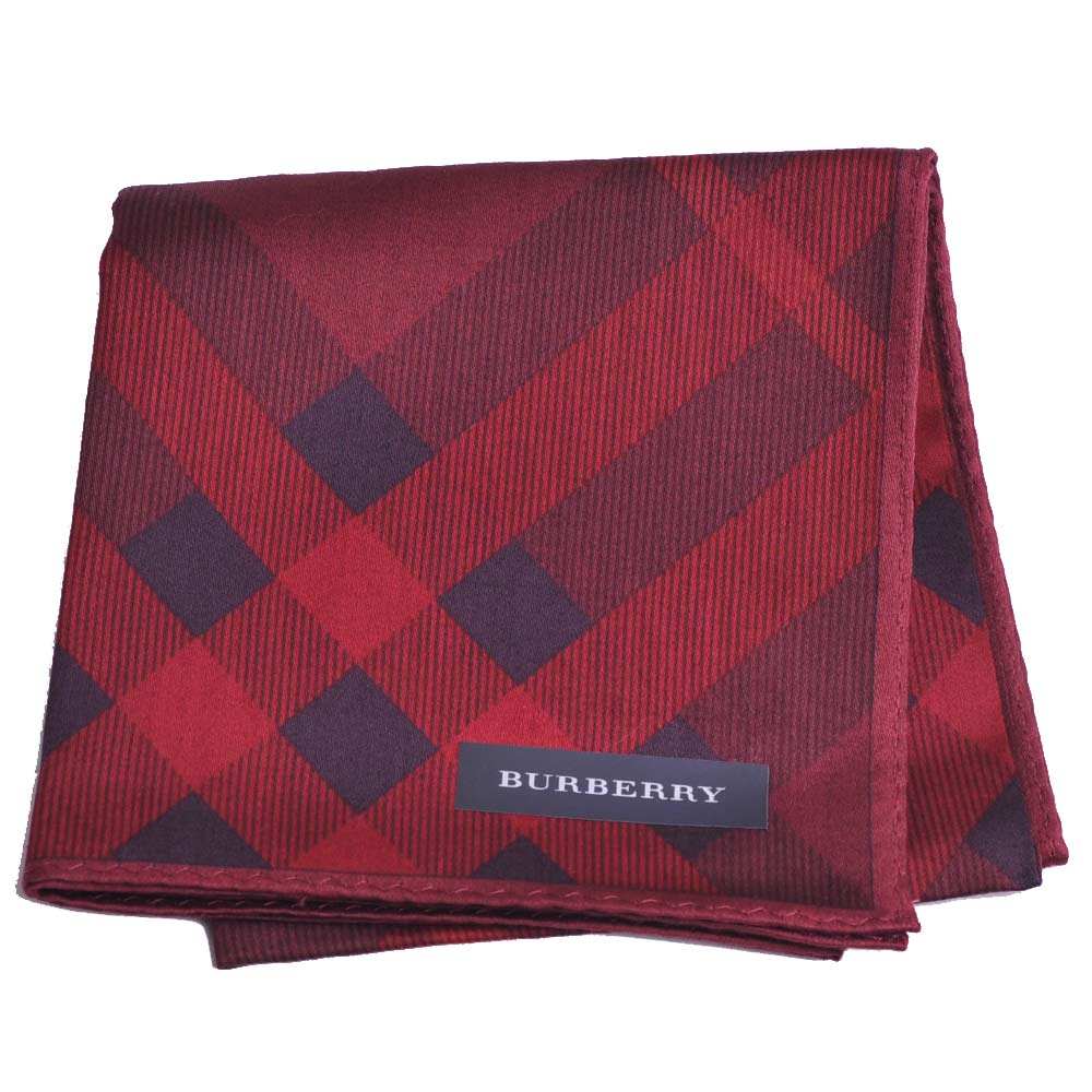 BURBERRY 經典品牌大斜格紋紋帕領巾(暗紅)