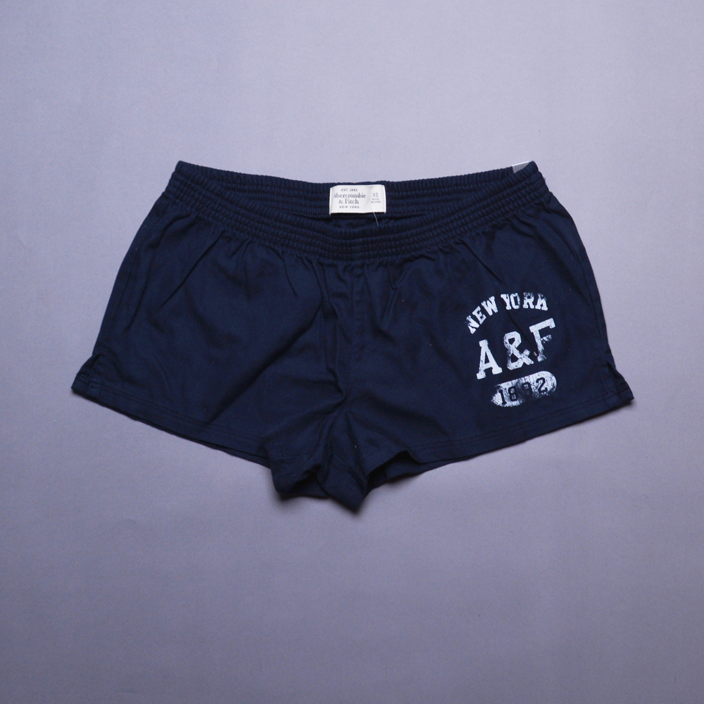 A&F Abercrombie & Fitch 仿舊休閒短褲-深藍