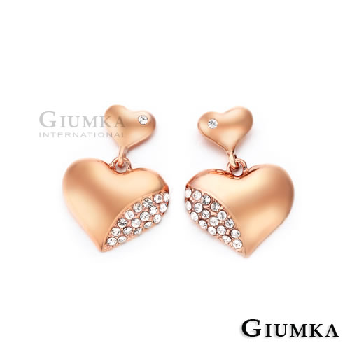 GIUMKA 甜蜜心跳耳環-玫金