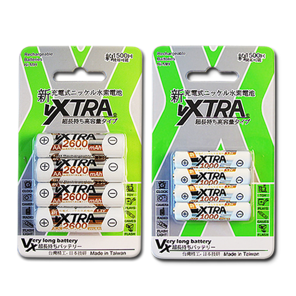 VXTRA ★3號電池低自放4顆+4號電池低自放4顆(共8顆)