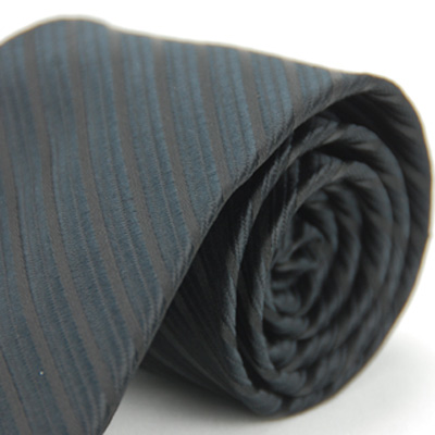 Alpaca 黑色粗細斜紋領帶