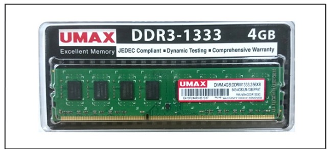 UMAX DDR3-1333 4GB 256X8 桌上型記憶體(雙面顆粒) | 桌上型DDR3