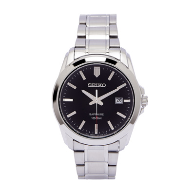 SEIKO 藍寶石鏡面紳士風男性手錶(SGEH49P1)-黑面X銀色/40mm