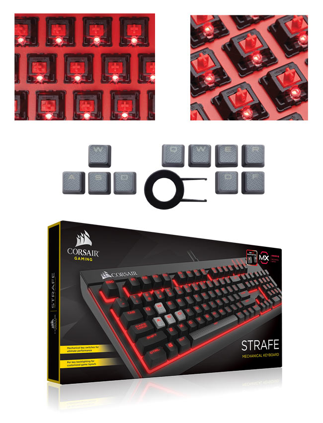 CORSAIR Gaming STRAFE電競機械式鍵盤-紅軸中文