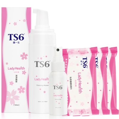 TS6護一生 潔淨幸福組(潔淨慕斯180mlx1+幸福粉霧40g+濕巾3包)