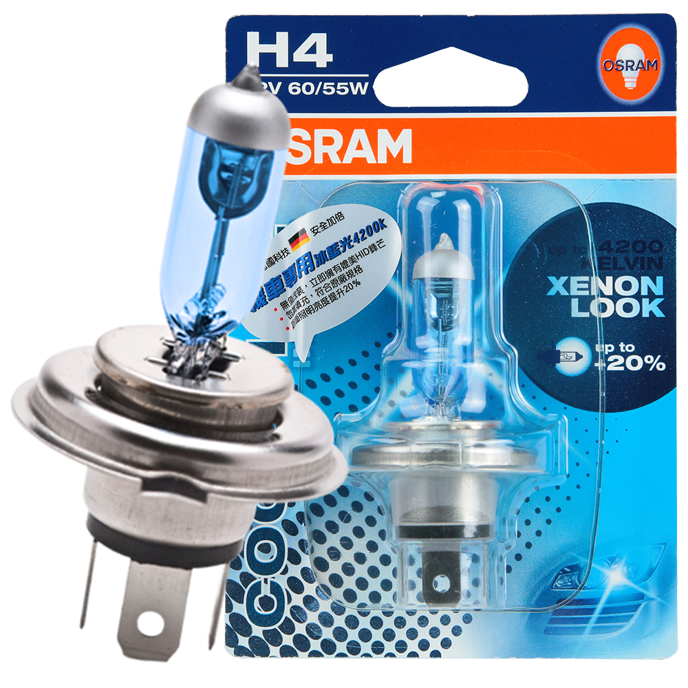 【超值】OSRAM 機車冰藍光燈泡 12V/60/55W 公司貨(H4)【光色微黃光】 - 機車用品/配件 - @網紅直播人氣商品