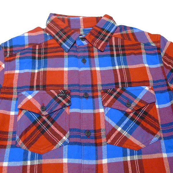 [摩達客]美國進口知名時尚休閒品牌【Fox】紅藍方格紋長袖襯衫