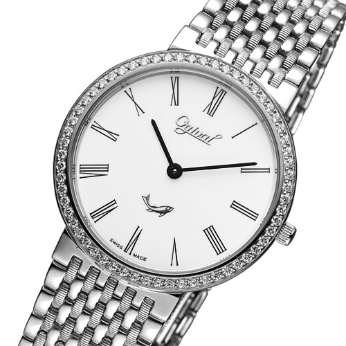 Ogival 愛其華 薄型羅馬晶鑽腕錶-白/34mm