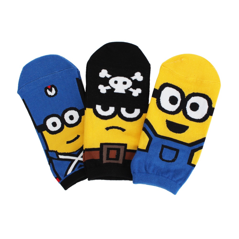 小小兵MINIONS-正版小小兵變裝秀直版襪3入(22-26cm)