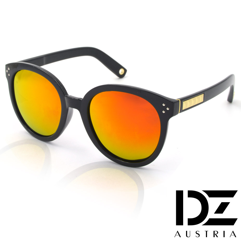 DZ 排錐菱飾三釘 抗UV 偏光 太陽眼鏡墨鏡(金虹膜)