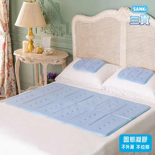 日本三貴SANKi 低反發散熱加強冰涼床墊組-2床墊+2枕墊