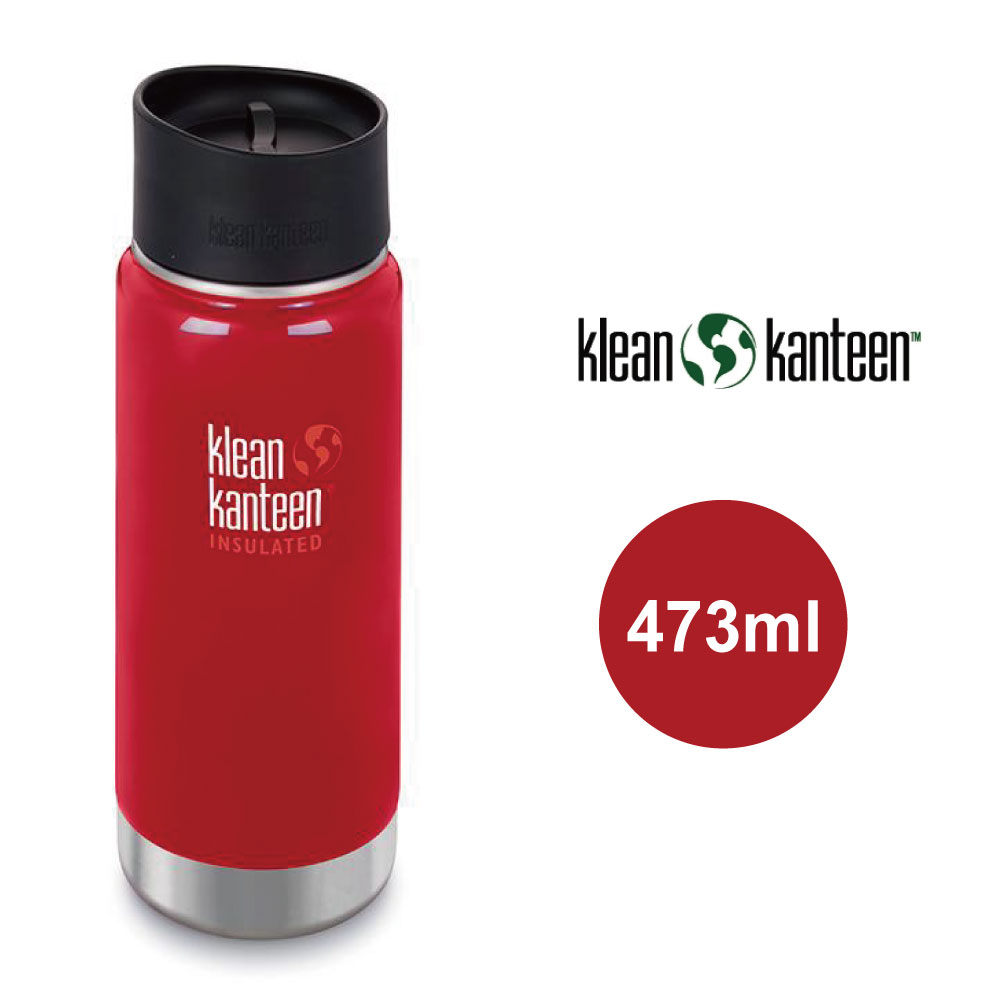 【美國Klean Kanteen】寬口不鏽鋼保溫瓶-473ml-寶石紅