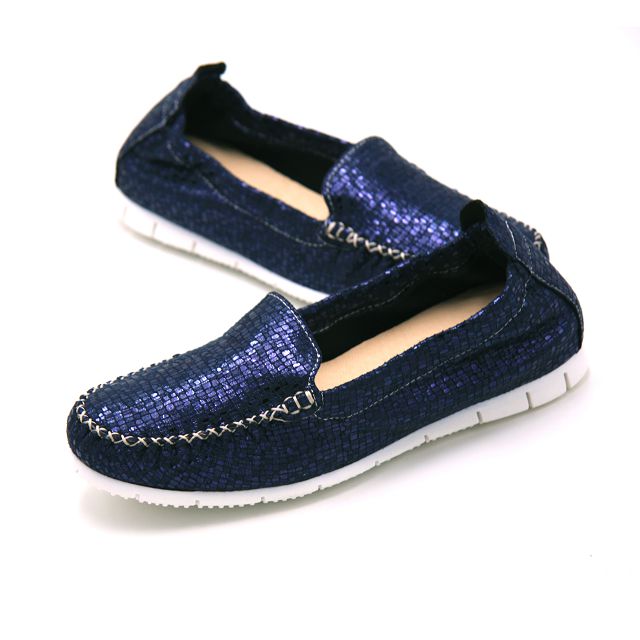 WALKING ZONE 高質感皮革休閒鞋 女鞋-藍(另有灰、粉)