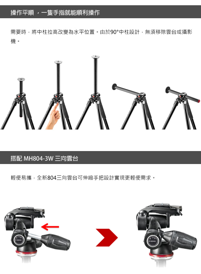 Manfrotto MK290DUA3-3W 豪華三節腳架+三向雲台套組