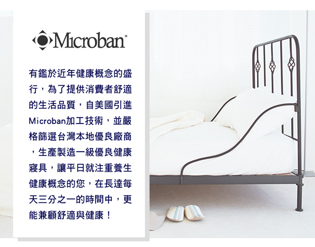 Microban-典雅花影 台灣製加大六件式抗菌床罩組