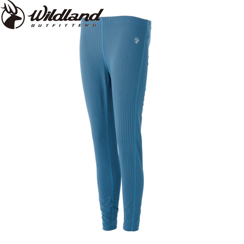 【Wildland 荒野】女彈性時尚印花內搭褲藍