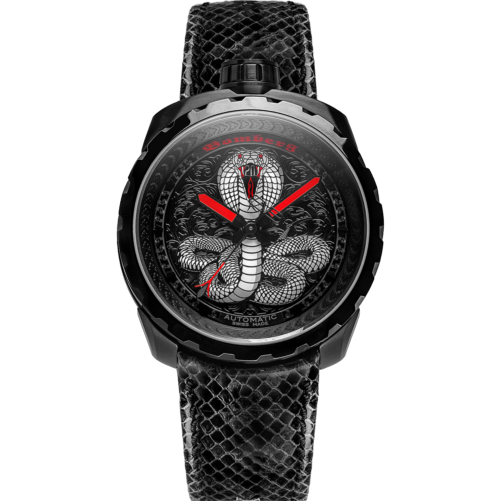 BOMBERG 炸彈錶 BOLT-68 COBRA眼鏡蛇限量版機械錶-黑/45mm