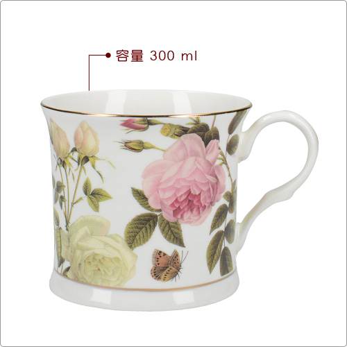 《CreativeTops》金邊骨瓷馬克杯(麝香花300ml)