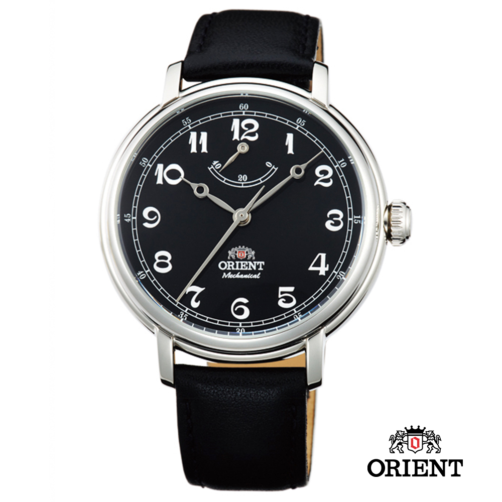 ORIENT 東方錶 動力儲存系列 復古手動上鍊機械錶-黑/40mm