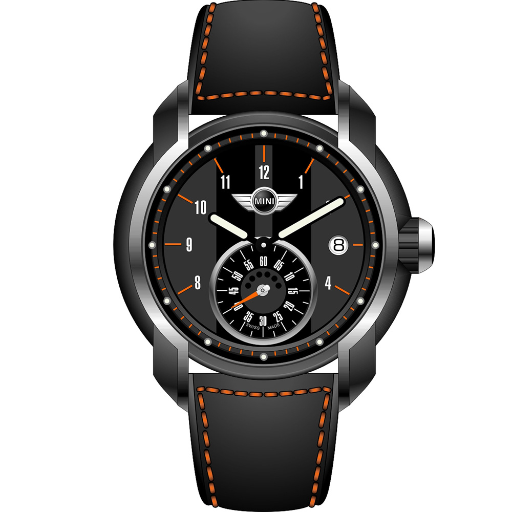 MINI Swiss Watches  簡約休閒腕錶-黑x灰/45mm