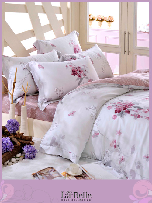 義大利La Belle 幻采紫語 加大天絲八件式兩用被床罩組