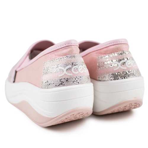 XCESS-女增高鞋GW044PIN-水晶條紋粉紅