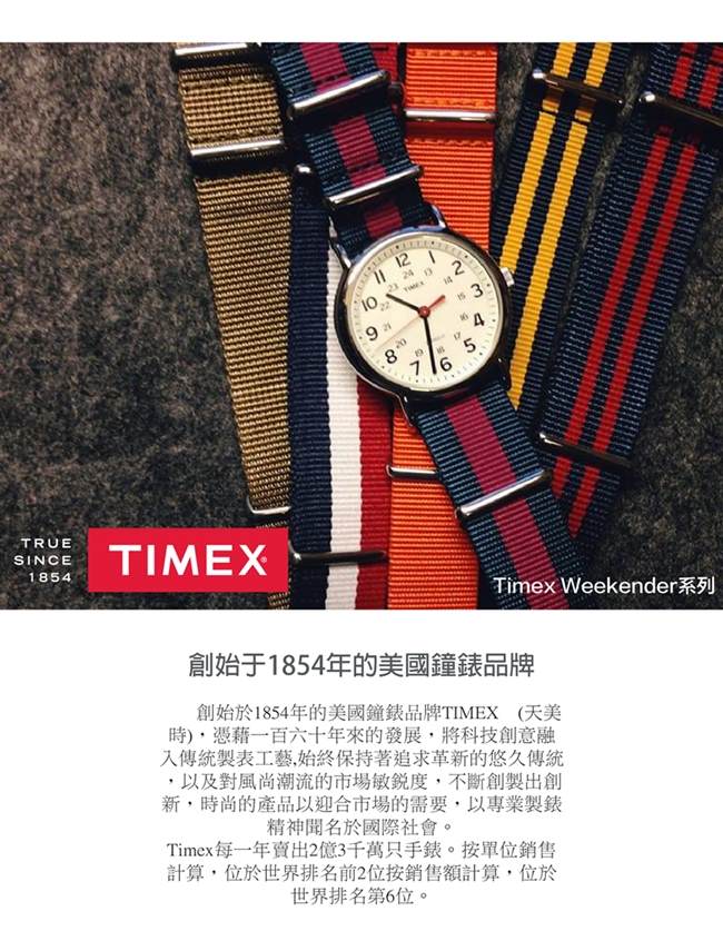 TIMEX-天美時Weekender週末系列手錶-米x綠/38mm